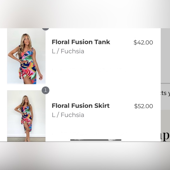 Endless Blu. Tropical multicolor two piece set - Picture 3 of 12